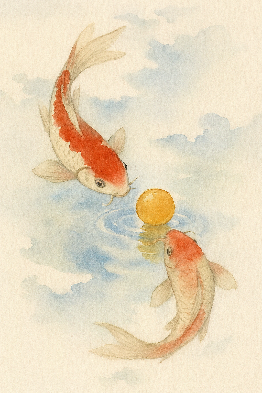 Koi in Pond Mood Crystal
