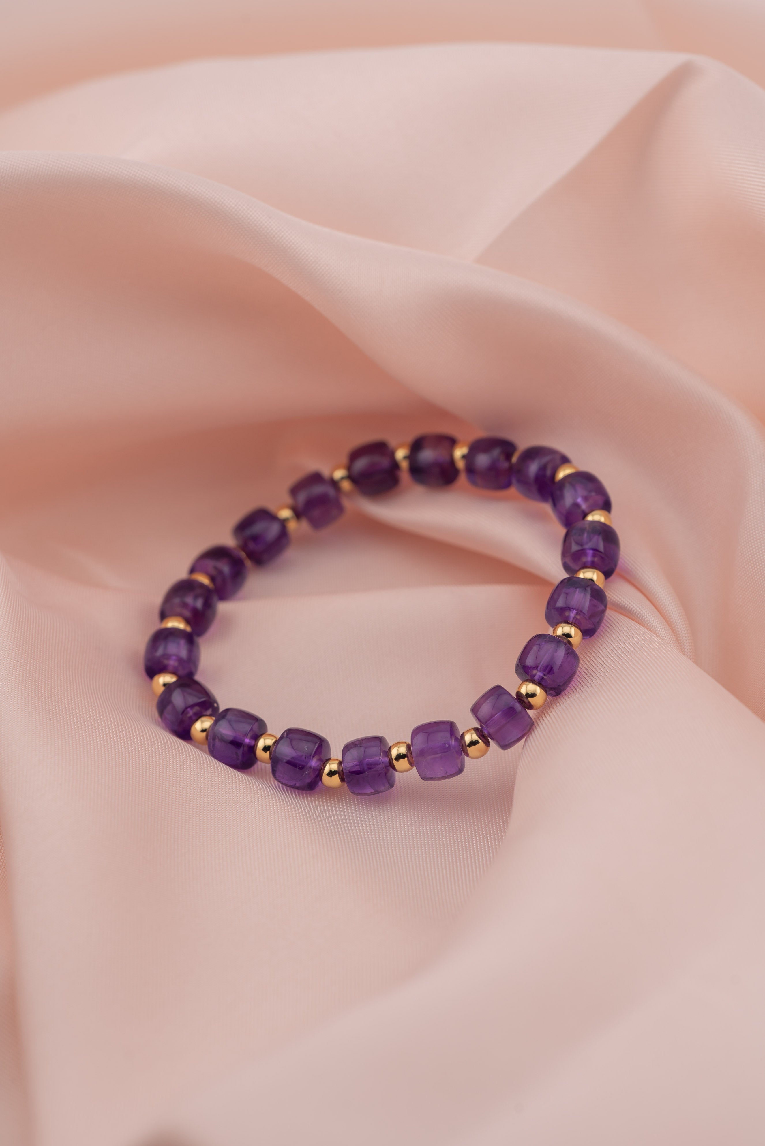 Amethyst Barrel Bracelet