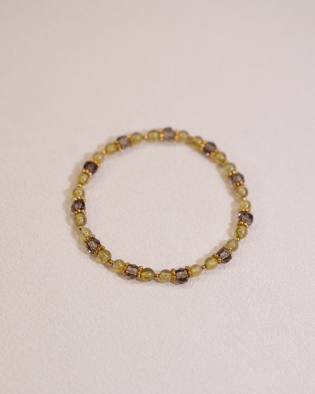 Olive - Tsavorite Garnet, Smoky Quartz (Elastic)