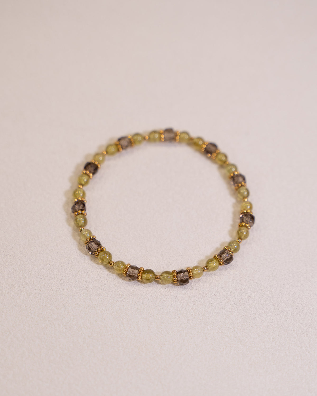 Olive - Tsavorite Garnet, Smoky Quartz (Elastic)