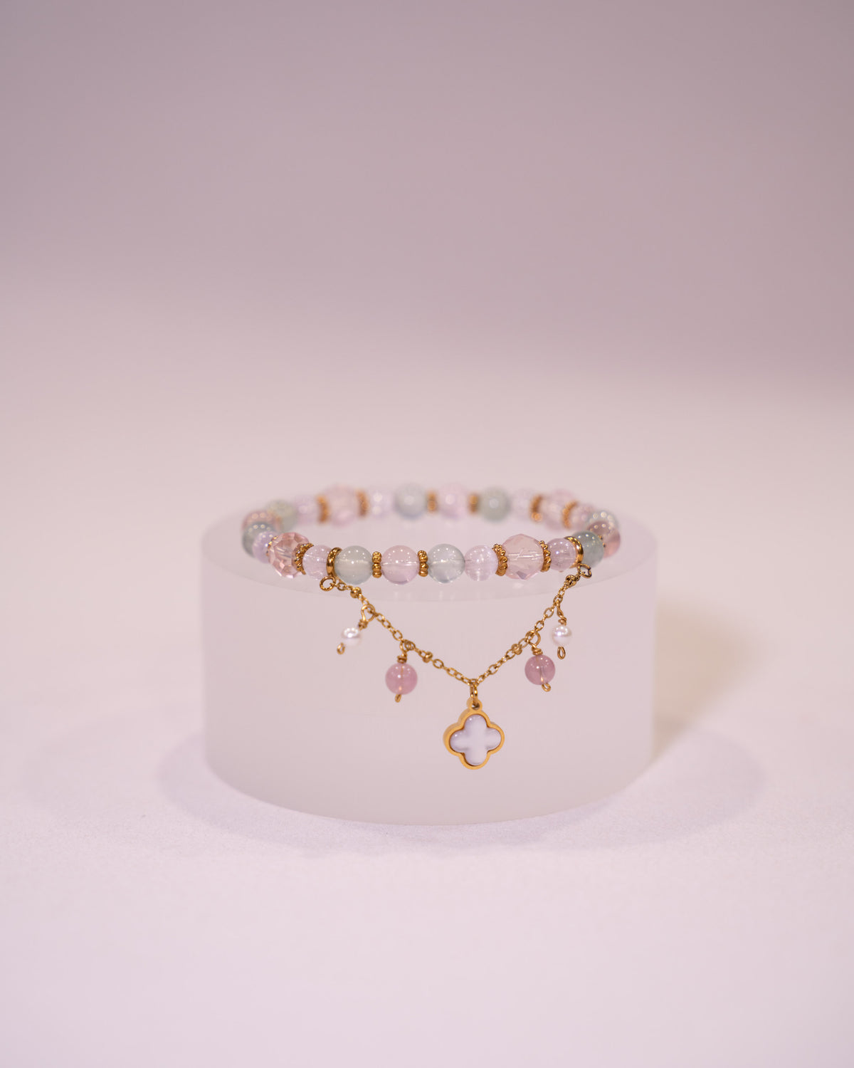 Vernal -  Prehnite,  Kunzite, Rose Quartz (Elastic)