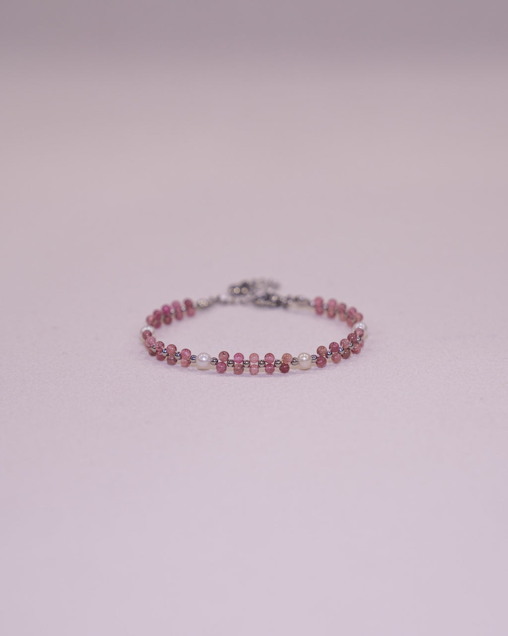 Pink Tourmaline bracelet with Adjustable Chain & Clasp