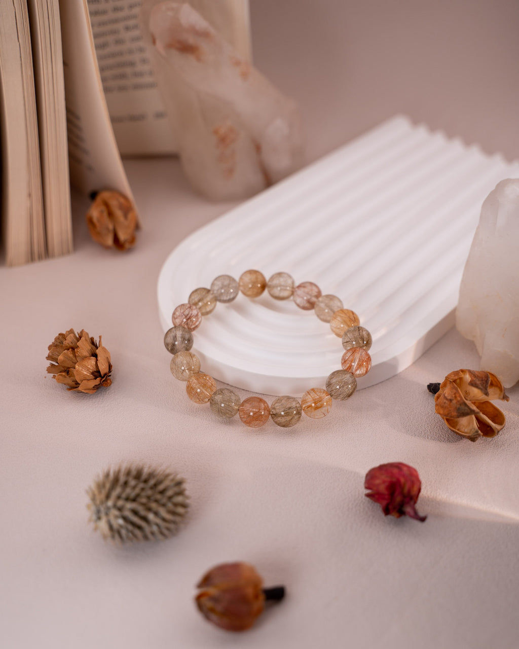 High Grade Colorful Rutilated Quartz Mood Crystal