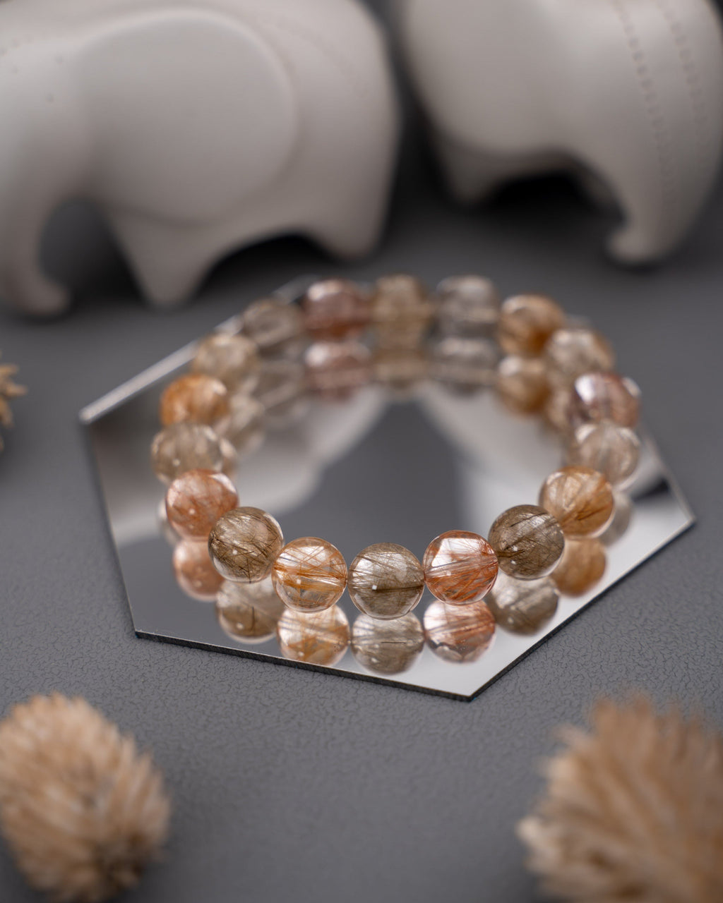 High Grade Colorful Rutilated Quartz Mood Crystal