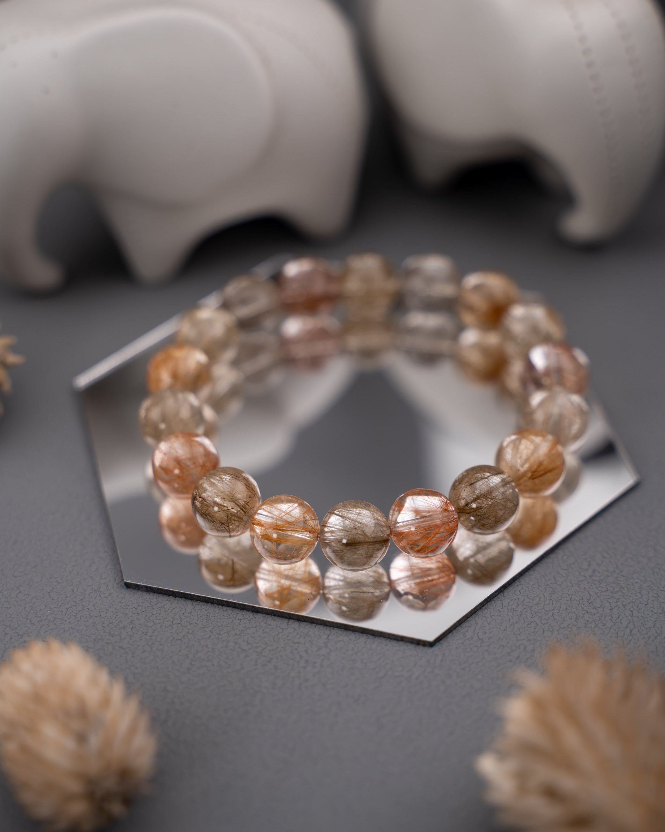 High Grade Colorful Rutilated Quartz Mood Crystal