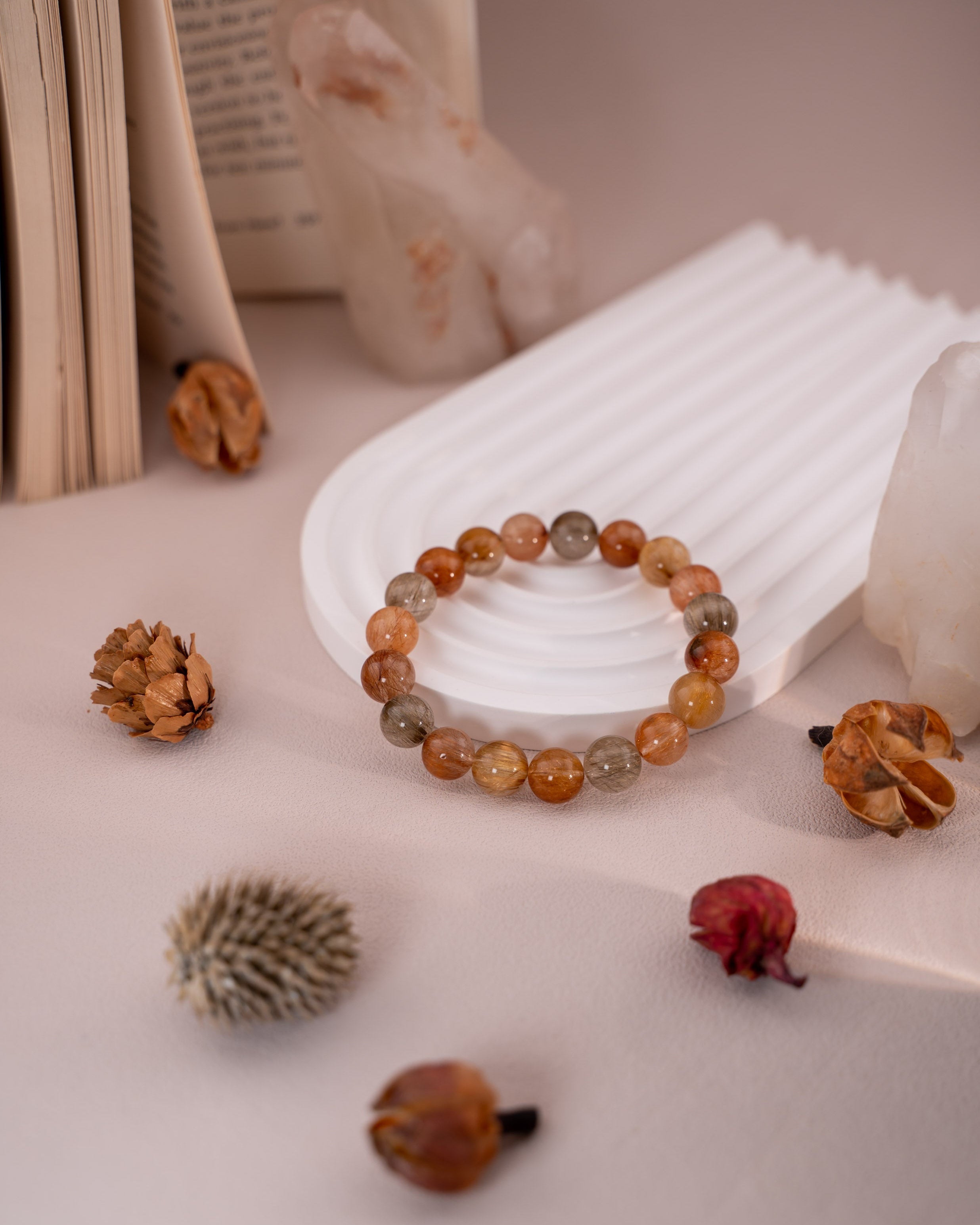 High Grade Colorful Full Rutilated Quartz Mood Crystal