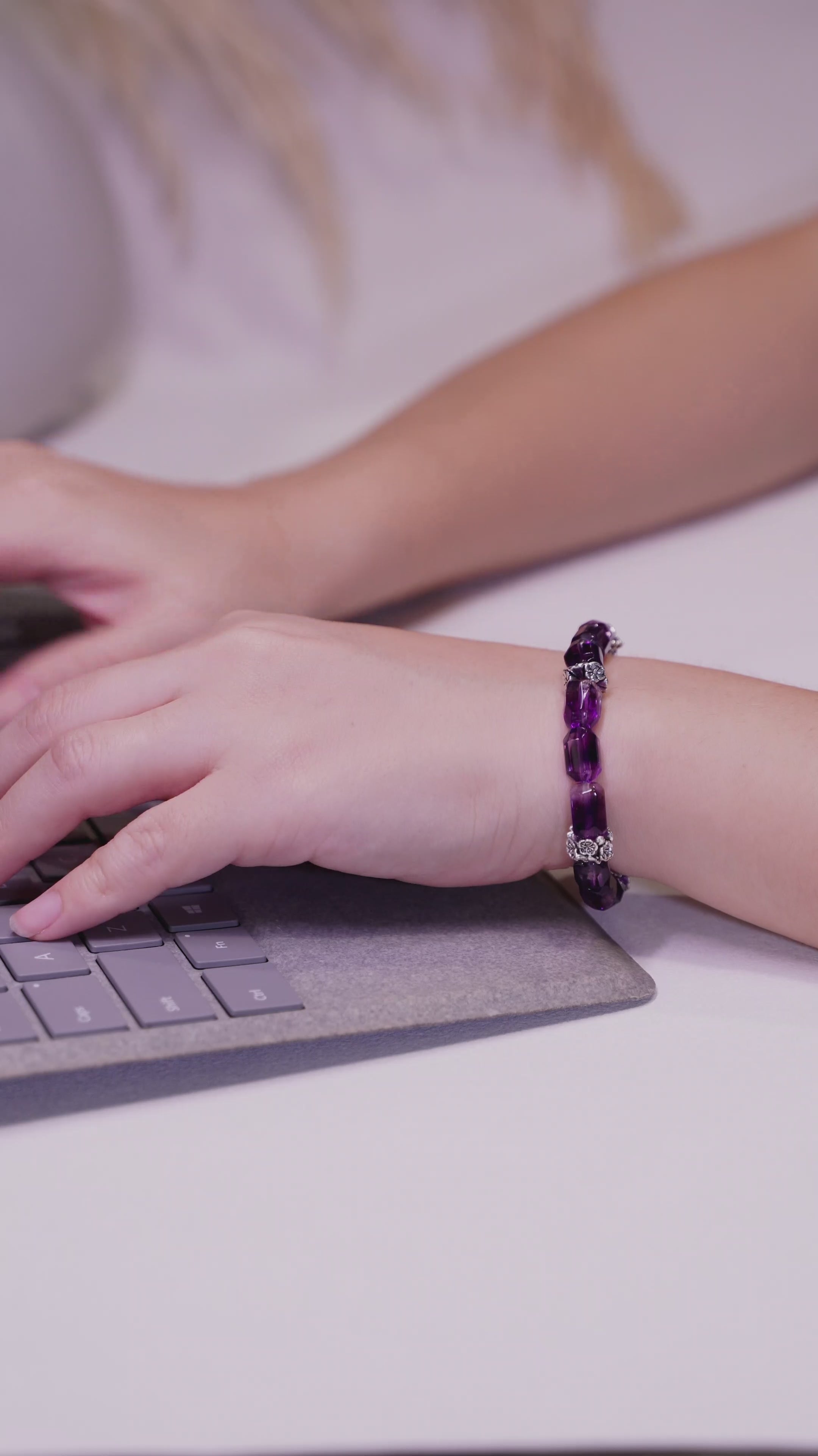 Purple Super 7 Freeform Bracelet